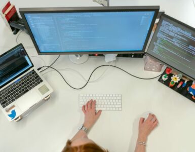 woman programming