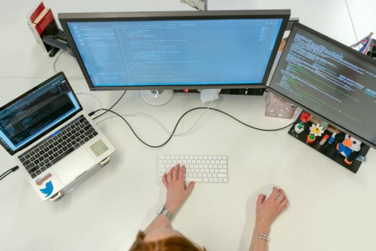 woman programming